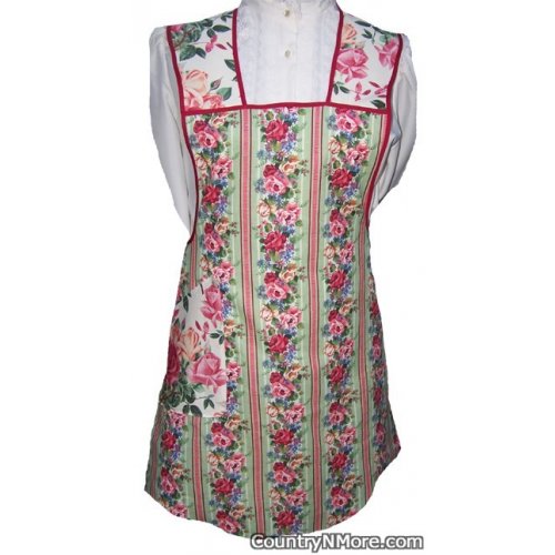 rose stripe vintage apron