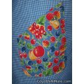 blue gingham fruit vintage apron