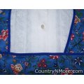 royal blue floral vintage apron