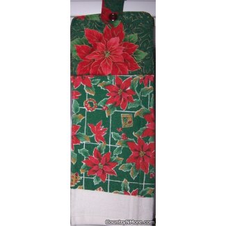 christmas poinsettia oven door towel