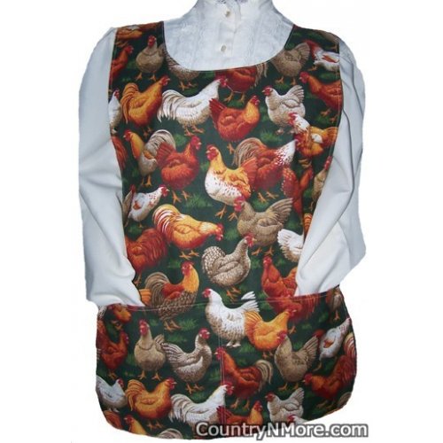 chickens flowers cobbler apron