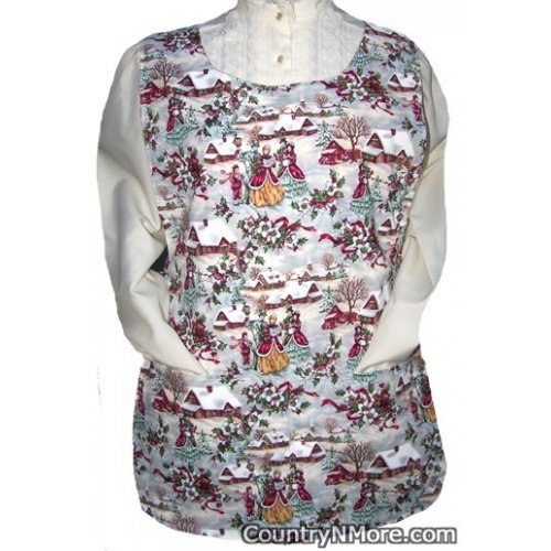 vintage look christmas flower cobbler apron