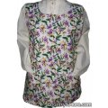 purple flower bird cobbler apron