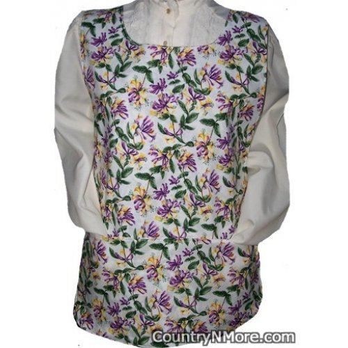 purple flower bird cobbler apron