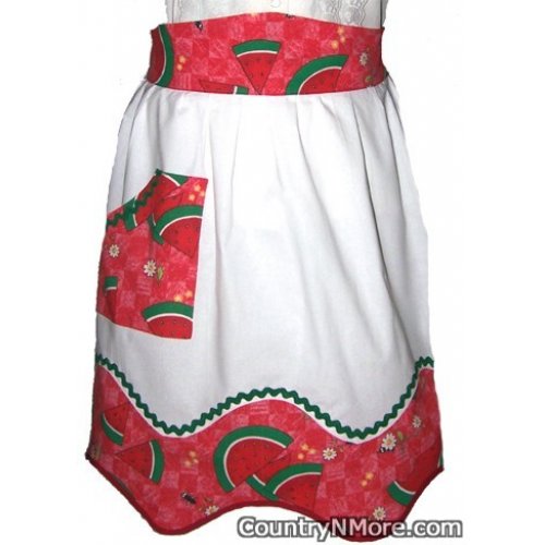 vintage watermelon white waist apron