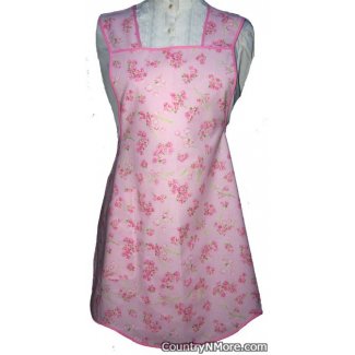 pink floweers vintage apron