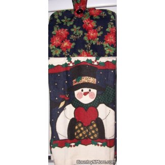 snowman poinsettia christmas oven door towel