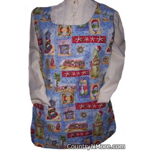 holiday beach spring summer lighthouse scene cobbler apron