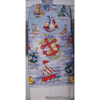 sailboat nautical oven door towel 898