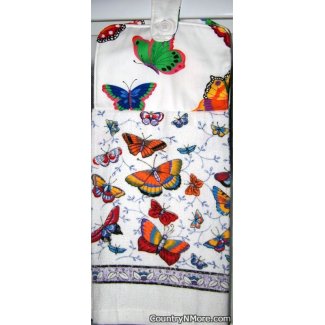 beautiful butterflies abound oven door towel