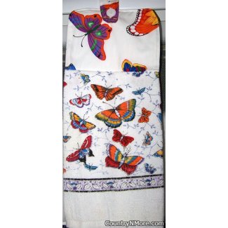 butterflies oven door towel