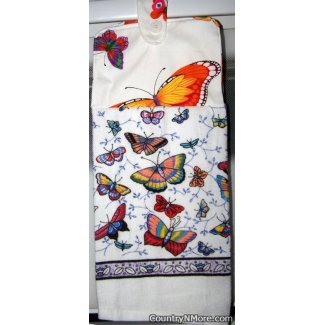 colorful butterflies oven door towel