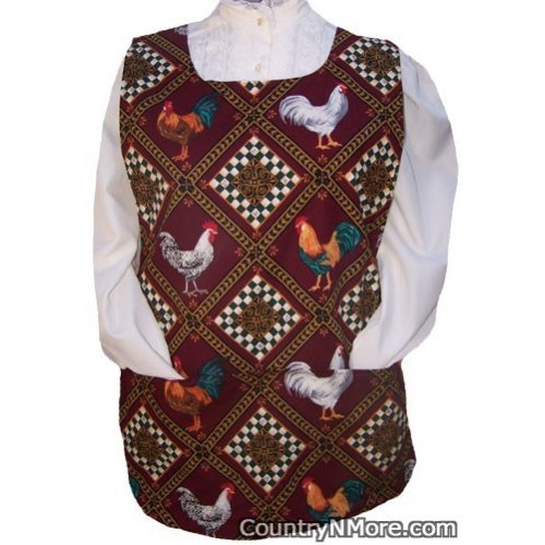 gorgeous rooster flower cobbler apron