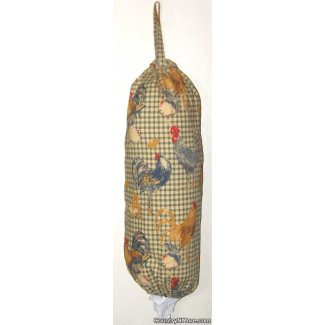 country rooster chicken grocery bag holder