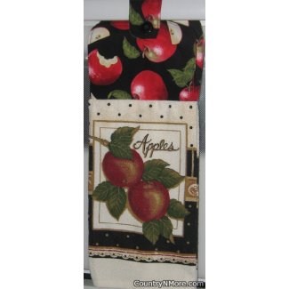 apples black oven door towel