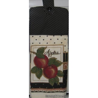 apples polka dots oven door towel