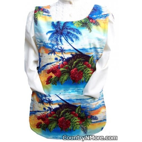 tropical scene sailboat cobbler apron