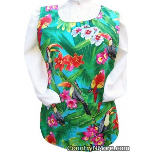 beautiful tropical birds cobbler apron