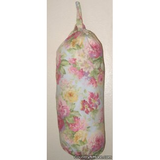 rose floral plastic grocery bag holder