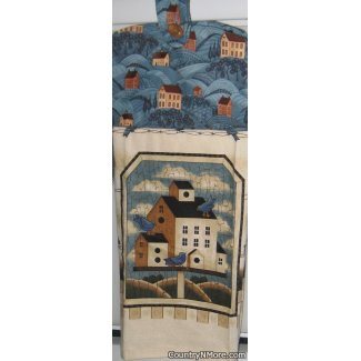 country salt box birdhouse town oven door towel