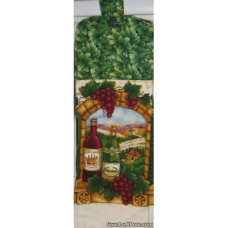 wine bottles vineyard oven door towel