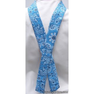 blue flower paisley bandana neck cooler