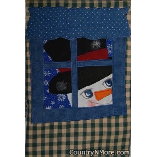 appliqued snowman holiday christmas tea towel