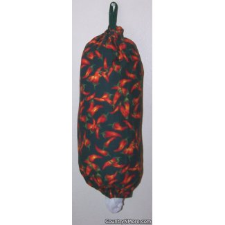 chili peppers green grocery bag holder lg