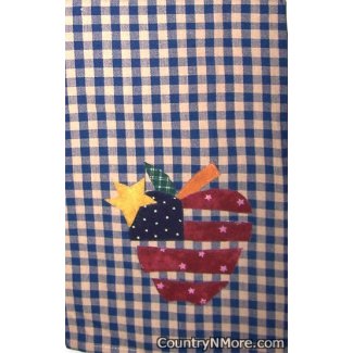 appliqued americana apple kitchen tea towel