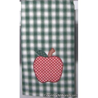 appliqued apple kitchen tea towel