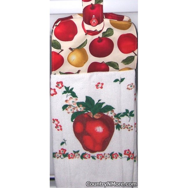 Fresh Whole And Sliced Apple Oven Door Towel