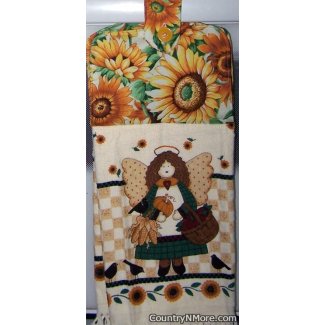 sunflower angel oven door towel