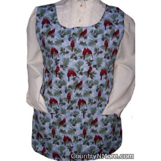 winter cardinal town scene cobbler apron