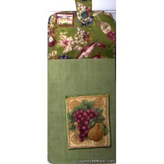 appliqued grape pear oven door towel