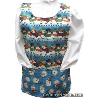 snowmen blue birds row cobbler apron