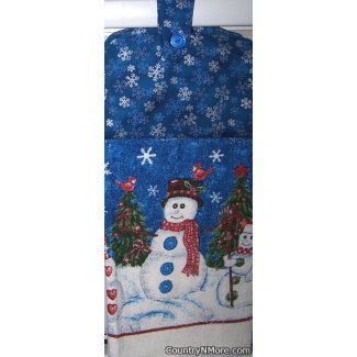 snowman snowflake oven door towel