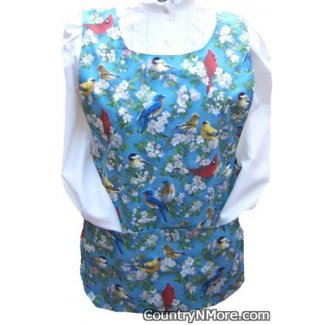 birds blossoms daisy cobbler apron