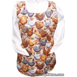 country chickens flowers cobbler apron