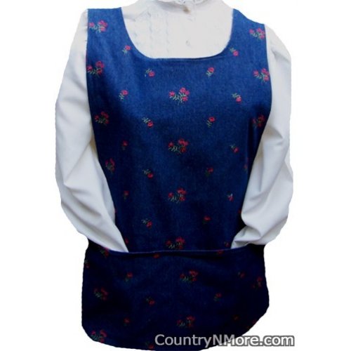 embroidered rose denim gorgeous floral cobbler apron