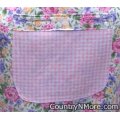 pink gingham floral cobbler apron