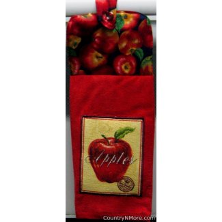appliqued best quality apples oven door towel