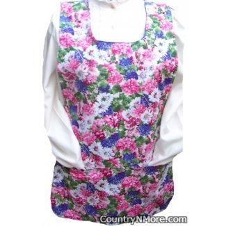 wildflower embroidered flower denim cobbler apron