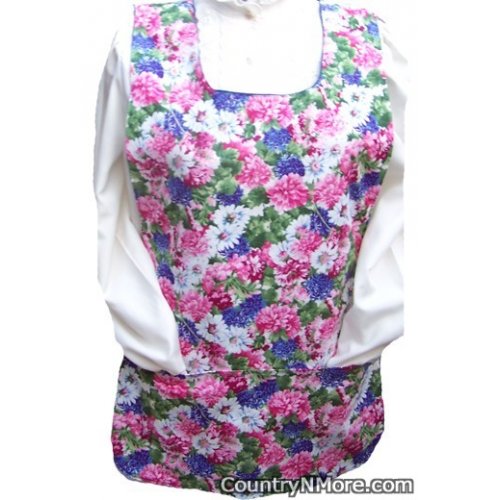 wildflower embroidered flower denim cobbler apron