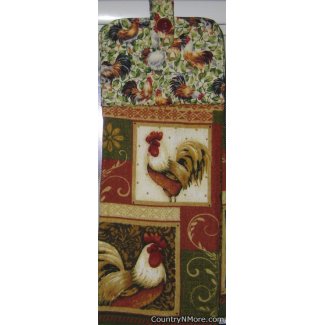 two roosters oven door towel 1238