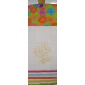 embroidered birdhouse retro flower oven door towel