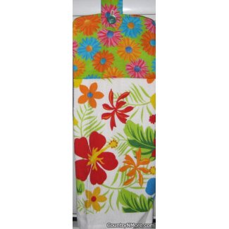 tropical retro flower oven door towel