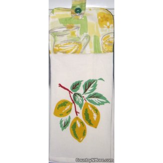 vintage lemon lemonade oven door towel