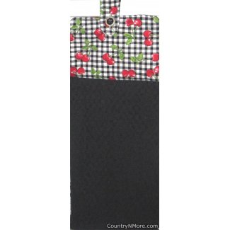 cherries plaid oven door towel