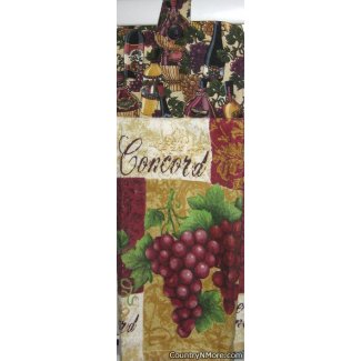 concord grapes wine bottle oven door towel