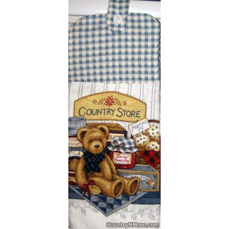 country store bear oven door towel